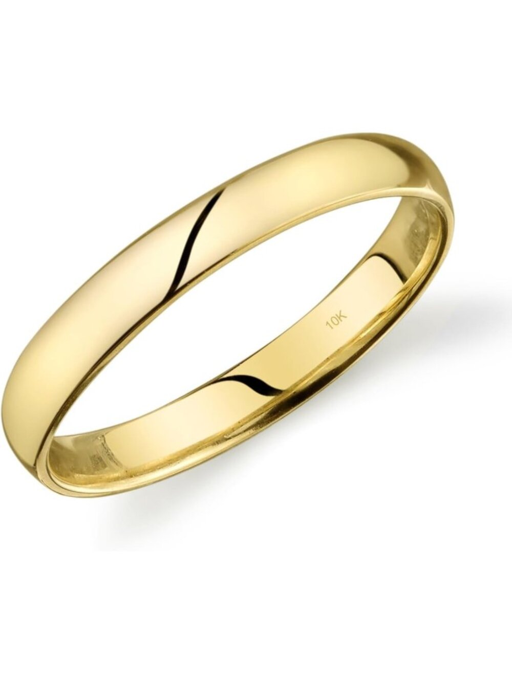 10k Gold Comfort Fit Wedding Band - Lightweight, Durable, Classic Design